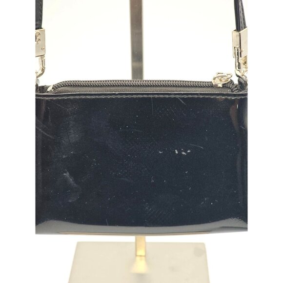 Beijo Women's Black Patent Leather With Shoulder Strap Mini Bag 2729 - Picture 8 of 10